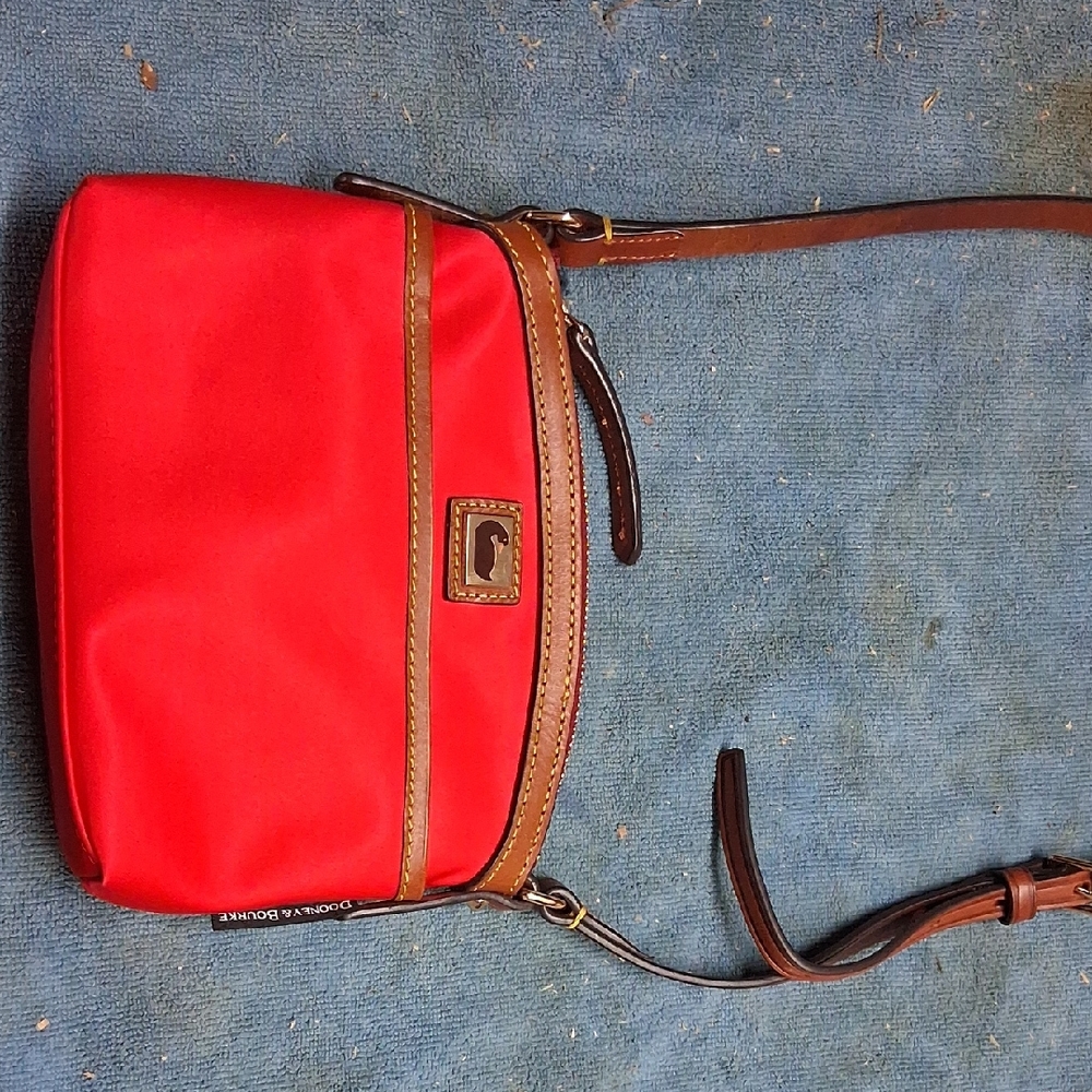 Dooney & Bourke Red and Tan Shoulder Bag